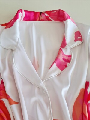 Aurora Intimates 4 Parca Saten Pijama Gecelik Seti - 5