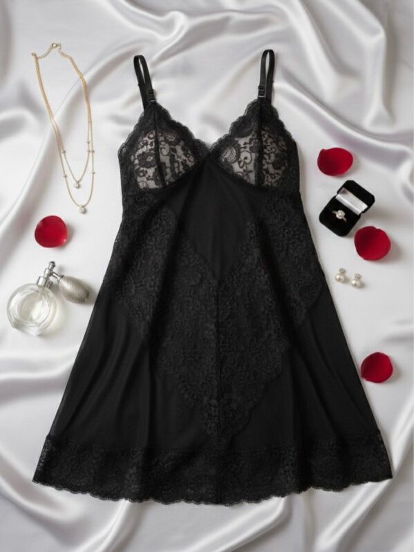 Blanor Siyah Comfort Gecelik 7129 - 1