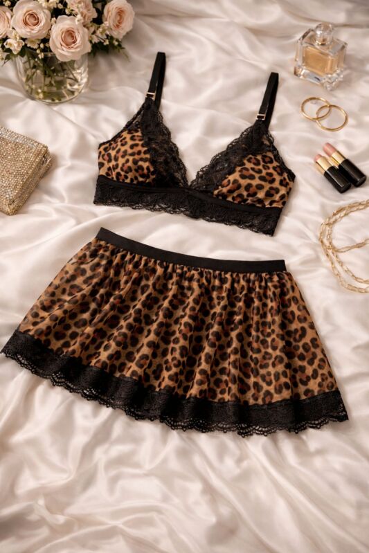 Calyra Leopar Etekli Takım 7125 - 1