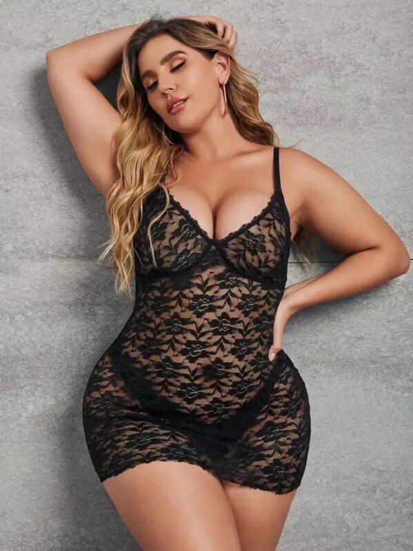 Güpürlü Büyük Beden Arenia Gecelik TangaTakımı 7040 - 1