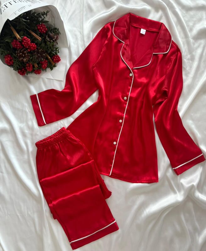 Kırmızı 8 Parça Dev Sabahlıklı Çeyiz Seti 7082 - 4