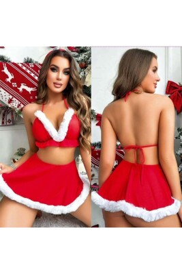 Kırmızı seksi noel kostüm 6758 - 1