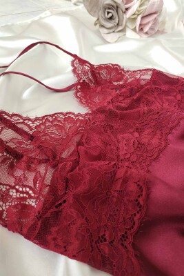  La Rozita Special Bordo 5 Li Saten Şifon Çeyiz Seti 6862 - 7
