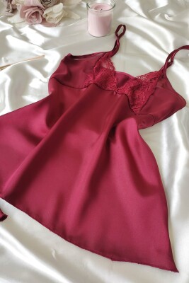  La Rozita Special Bordo 5 Li Saten Şifon Çeyiz Seti 6862 - 6