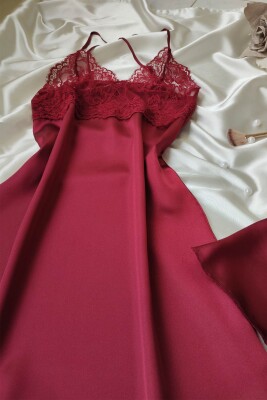  La Rozita Special Bordo 5 Li Saten Şifon Çeyiz Seti 6862 - 4