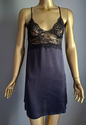  La Rozita Special Lacivert 5 Li Saten Şifon Çeyiz Seti 6856 - 6