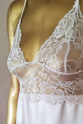  La Rozita Special White 5 Li Saten Şifon Çeyiz Seti 6844 - 7