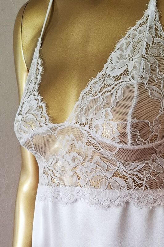  La Rozita Special White 5 Li Saten Şifon Çeyiz Seti 6844 - 7