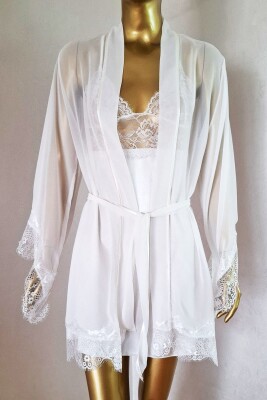  La Rozita Special White 5 Li Saten Şifon Çeyiz Seti 6844 - ÇeyizeDairHerşey