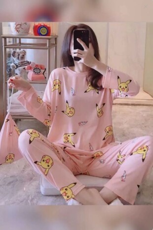  New Pikachu Süpersoft Pijama Takım - Pembishomewear