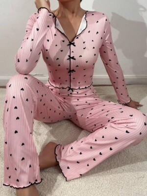 Pink Love Pijama Takımı - 6802 