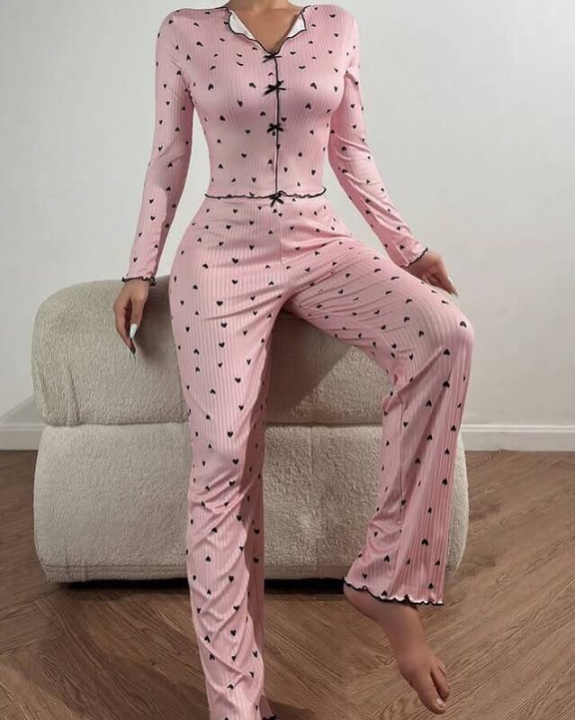 Pink Love Pijama Takımı - 6802 - 2