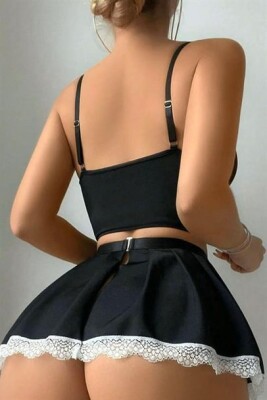 Siyah Fransız Model Hizmetçi Kostüm 6915 - 4