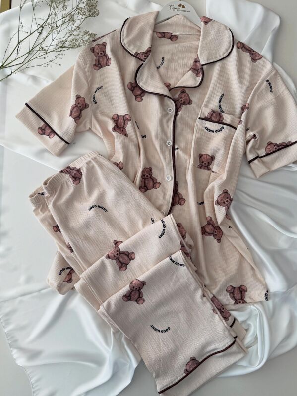 Teddy Nightwear Örme Special Kumaş Pijama Takımı 6887 - 1