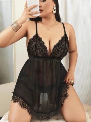 Blanor Tül Büyük Beden Arenia Gecelik TangaTakımı 7041 - 1